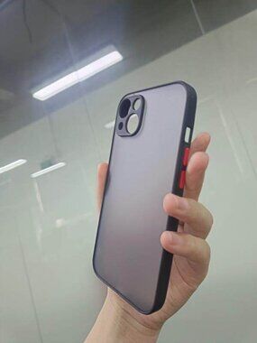 Frosted Black Case with Red Buttons